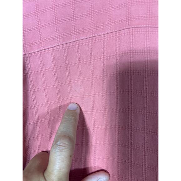 Tommy Bahama Button Up XL 100% SILK Salmon Textured - Picture 11 of 14